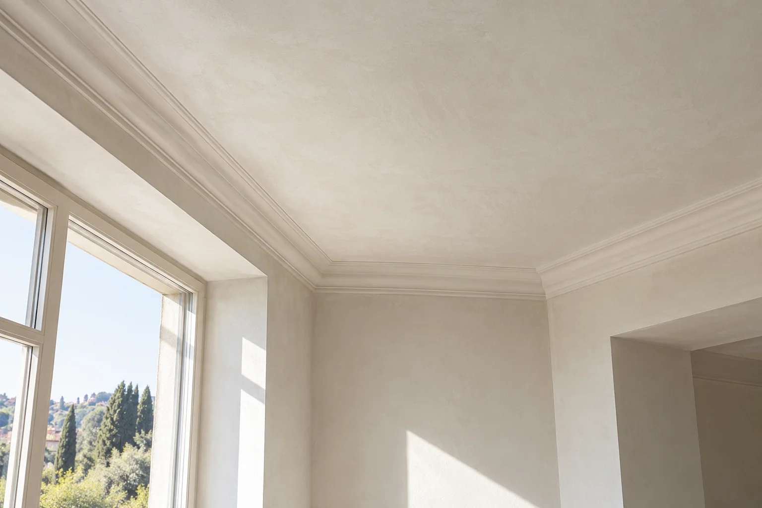 Ceiling plaster finishing