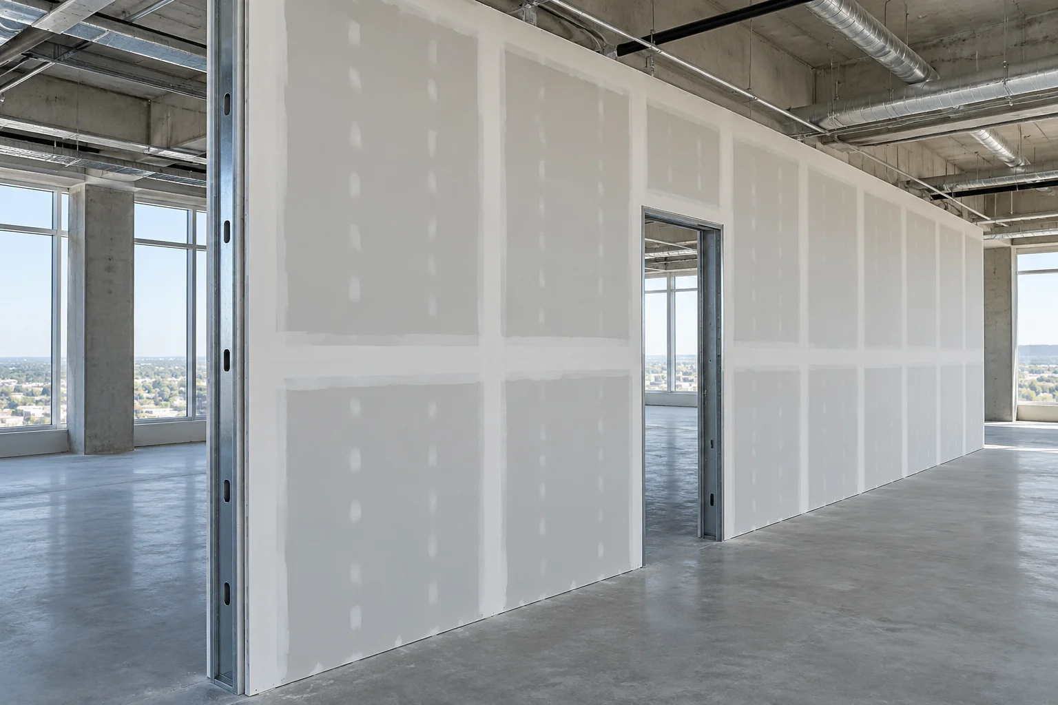 Double-layer plasterboard partitions