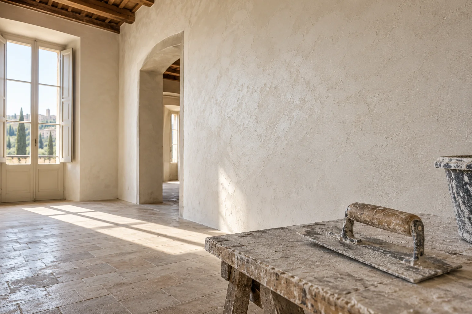 Lime-based wall plaster